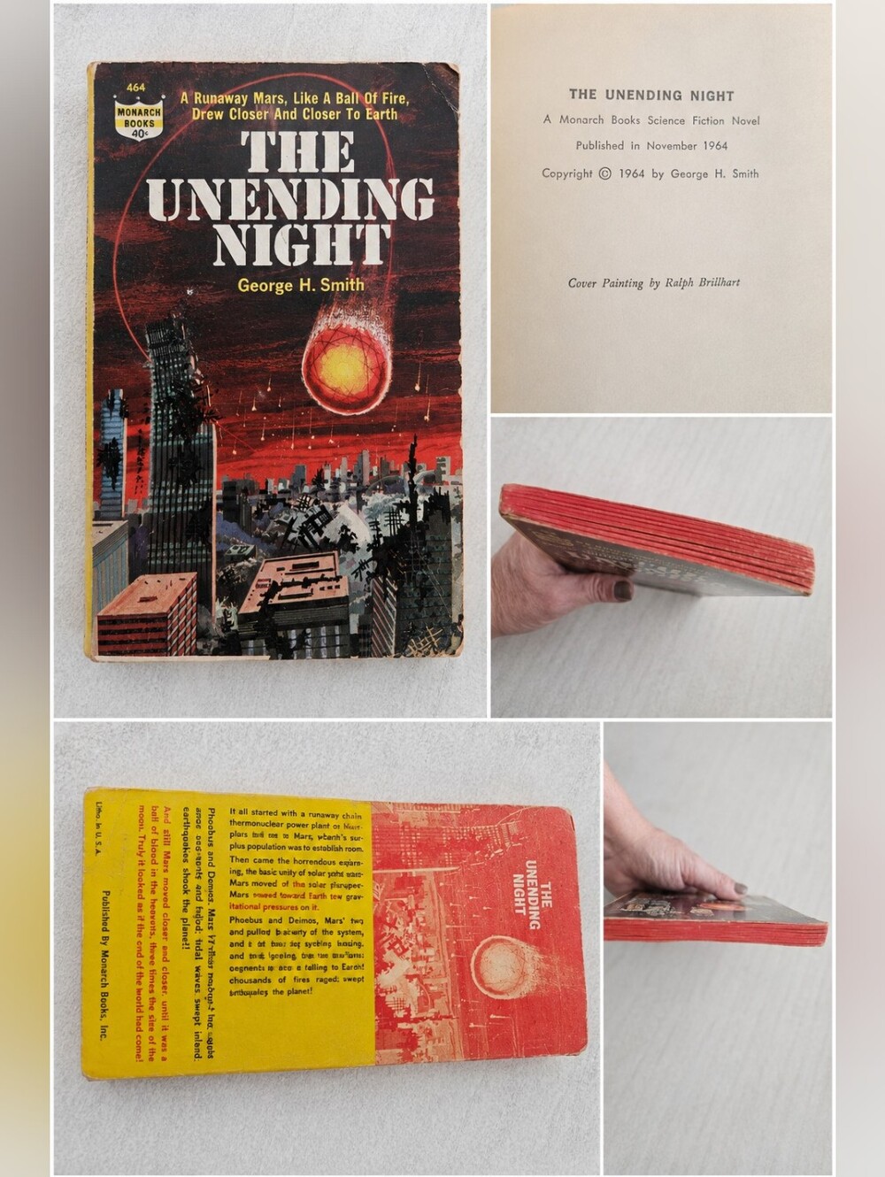 Vintage 1964 The Unending Night by George H. Smith – Monarch Books Sci-Fi PB